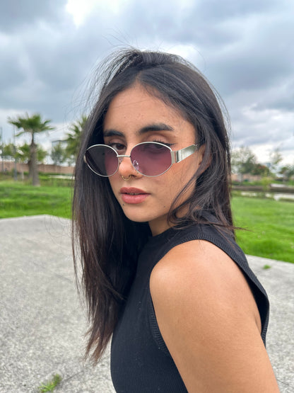 LENTES GLAMOUR MORADO PLATA