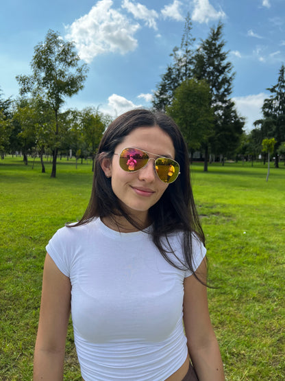 LENTES AVIATOR AMARILLO