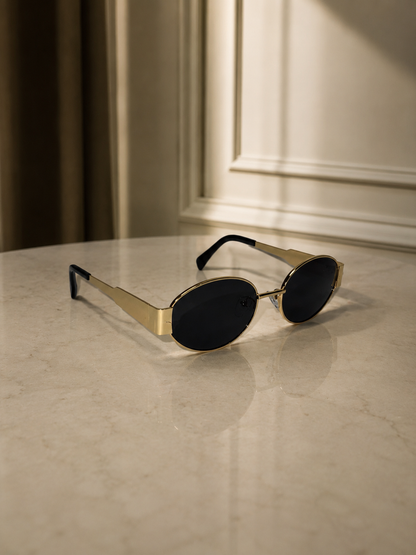 LENTES GLAMOUR NEGRO DORADO