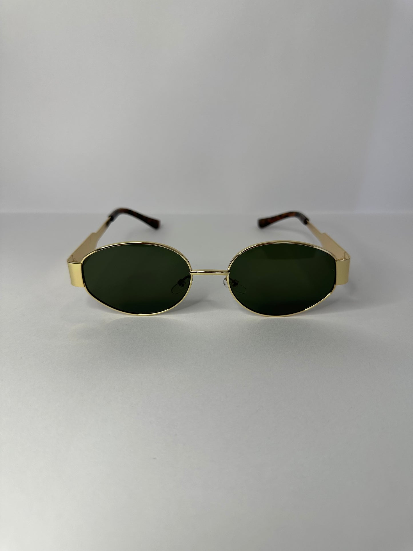 LENTES GLAMOUR VERDE DORADO