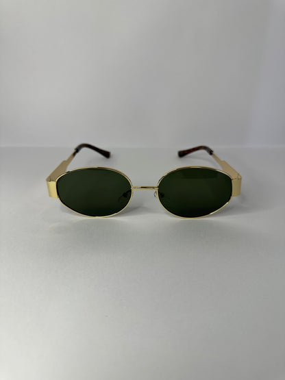 LENTES GLAMOUR VERDE DORADO