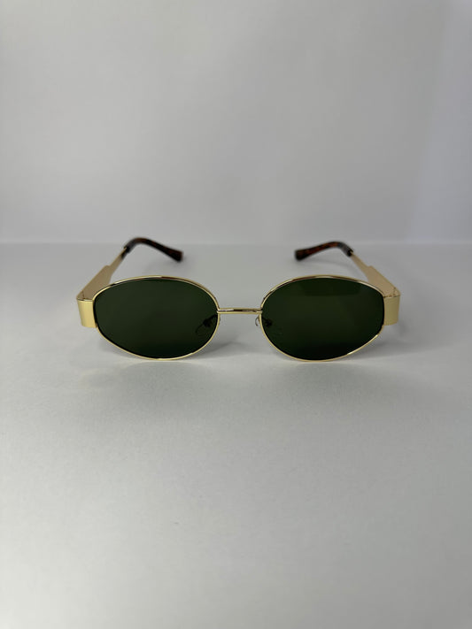 LENTES GLAMOUR VERDE DORADO
