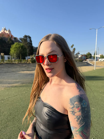 LENTES REVOLVER ROJOS