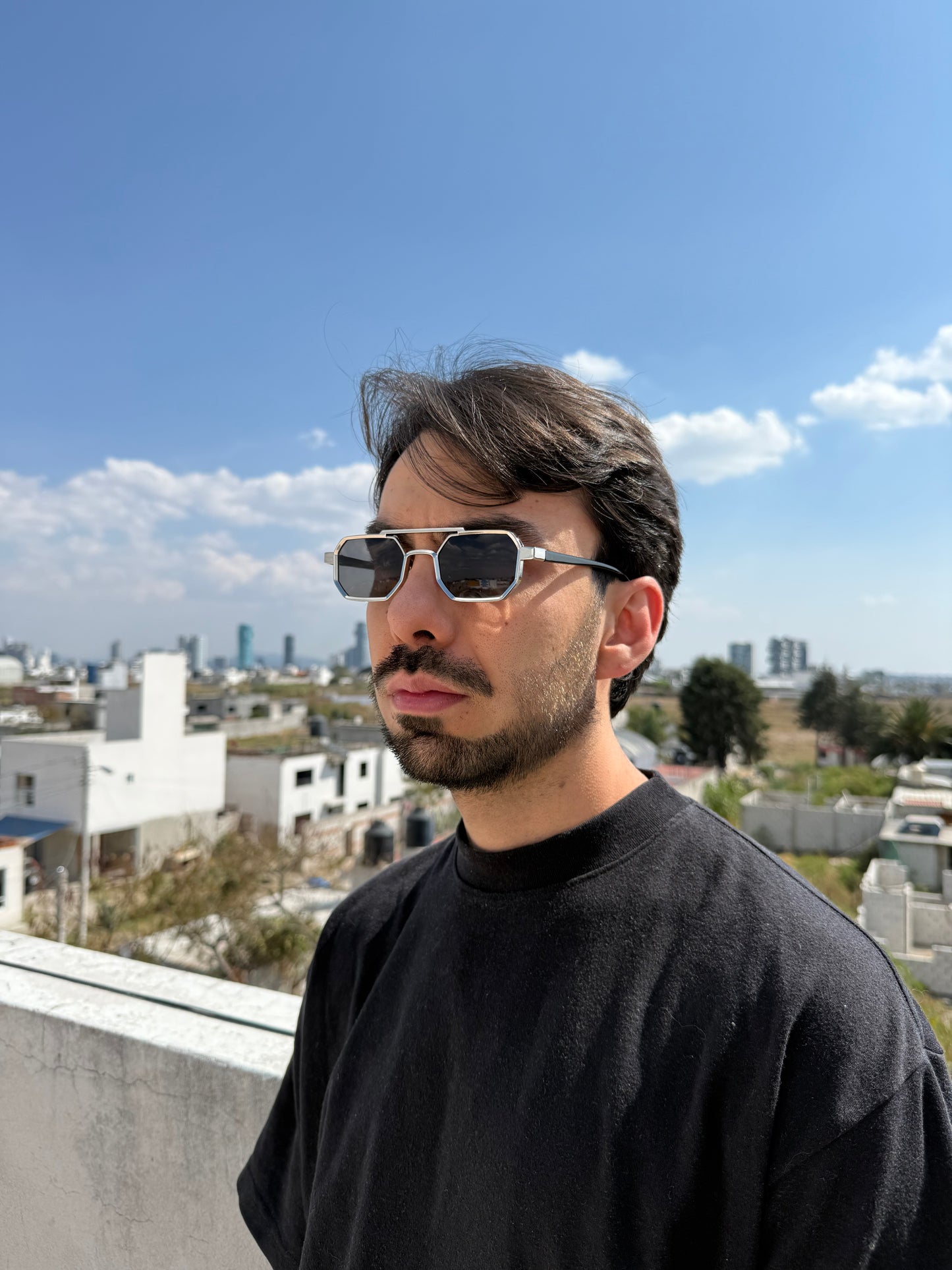 LENTES TITANIUM MINI NEGRO PLATA