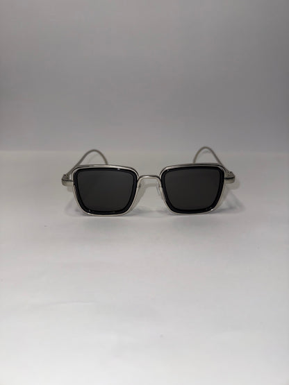 LENTES REVOLVER NEGROS PLATA