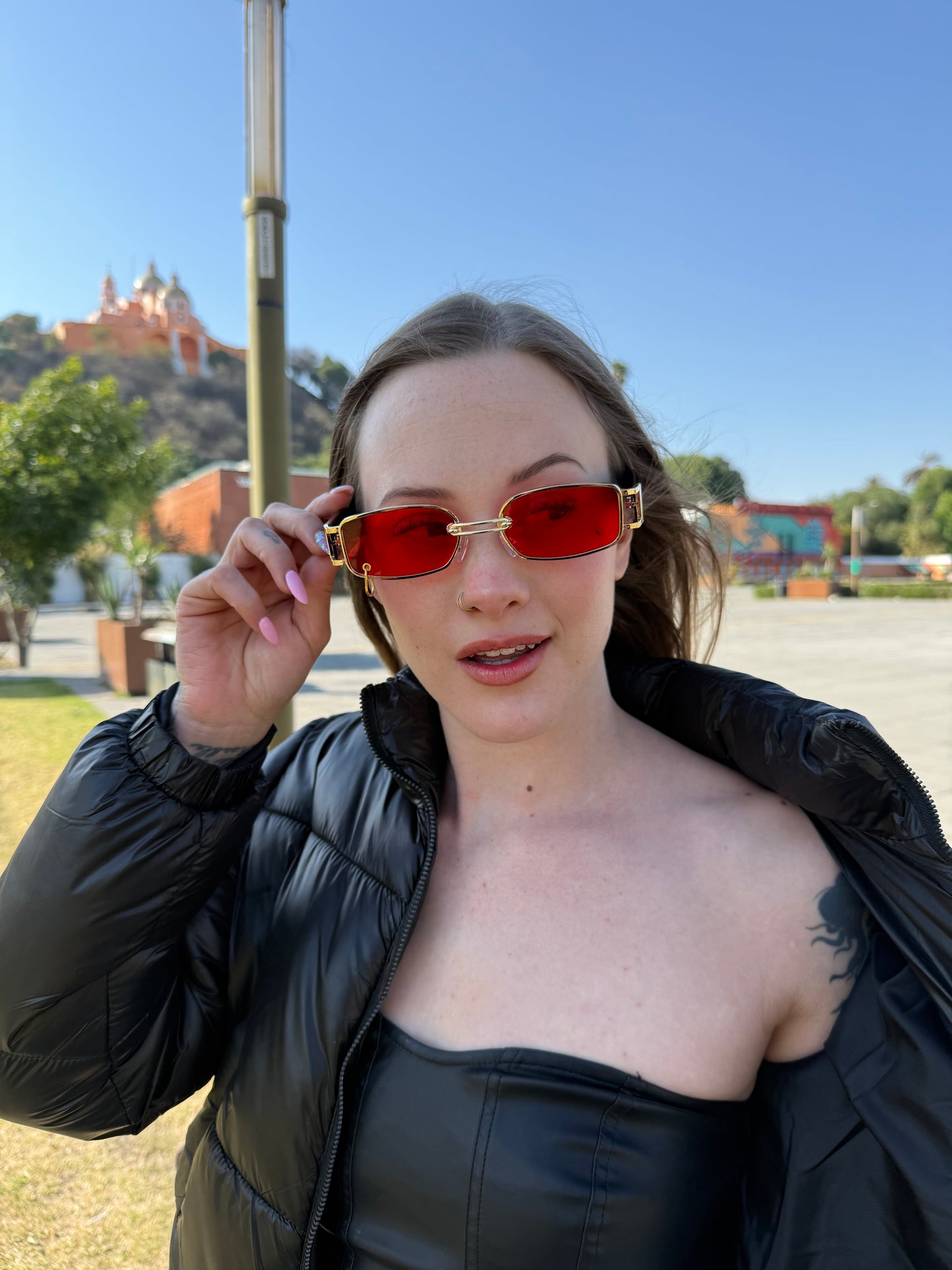 LENTES PIERCING ROJOS