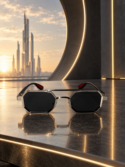 LENTES TITANIUM MINI NEGRO PLATA