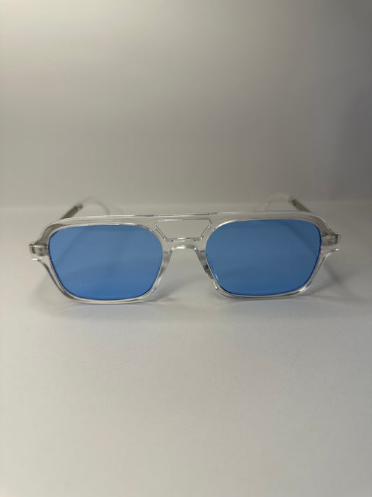 Lentes Tesla azul transparentes