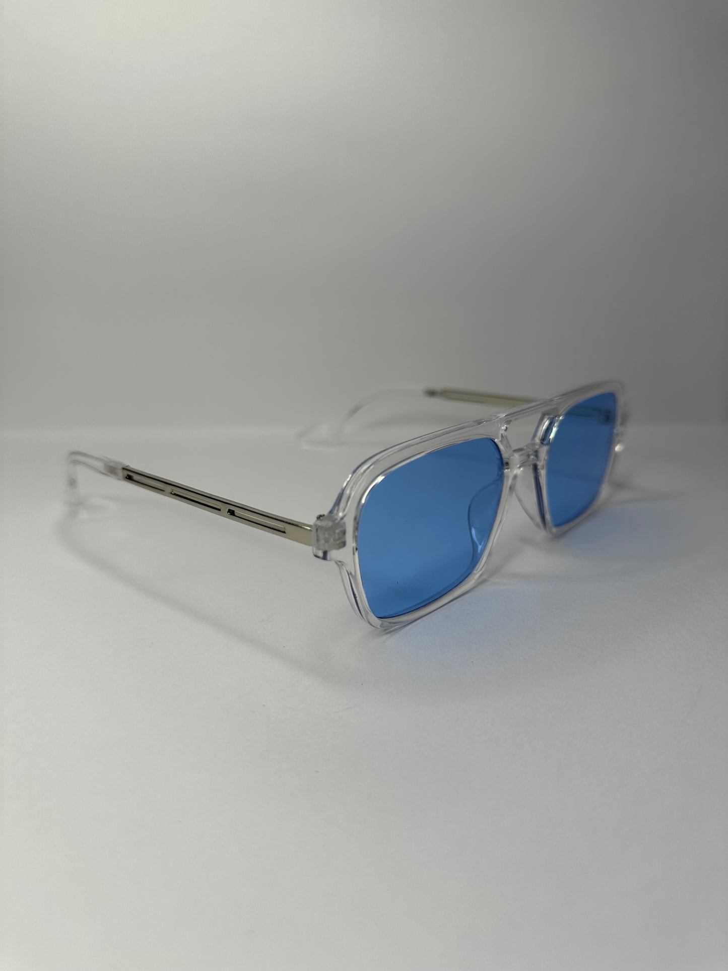 Lentes Tesla azul transparentes