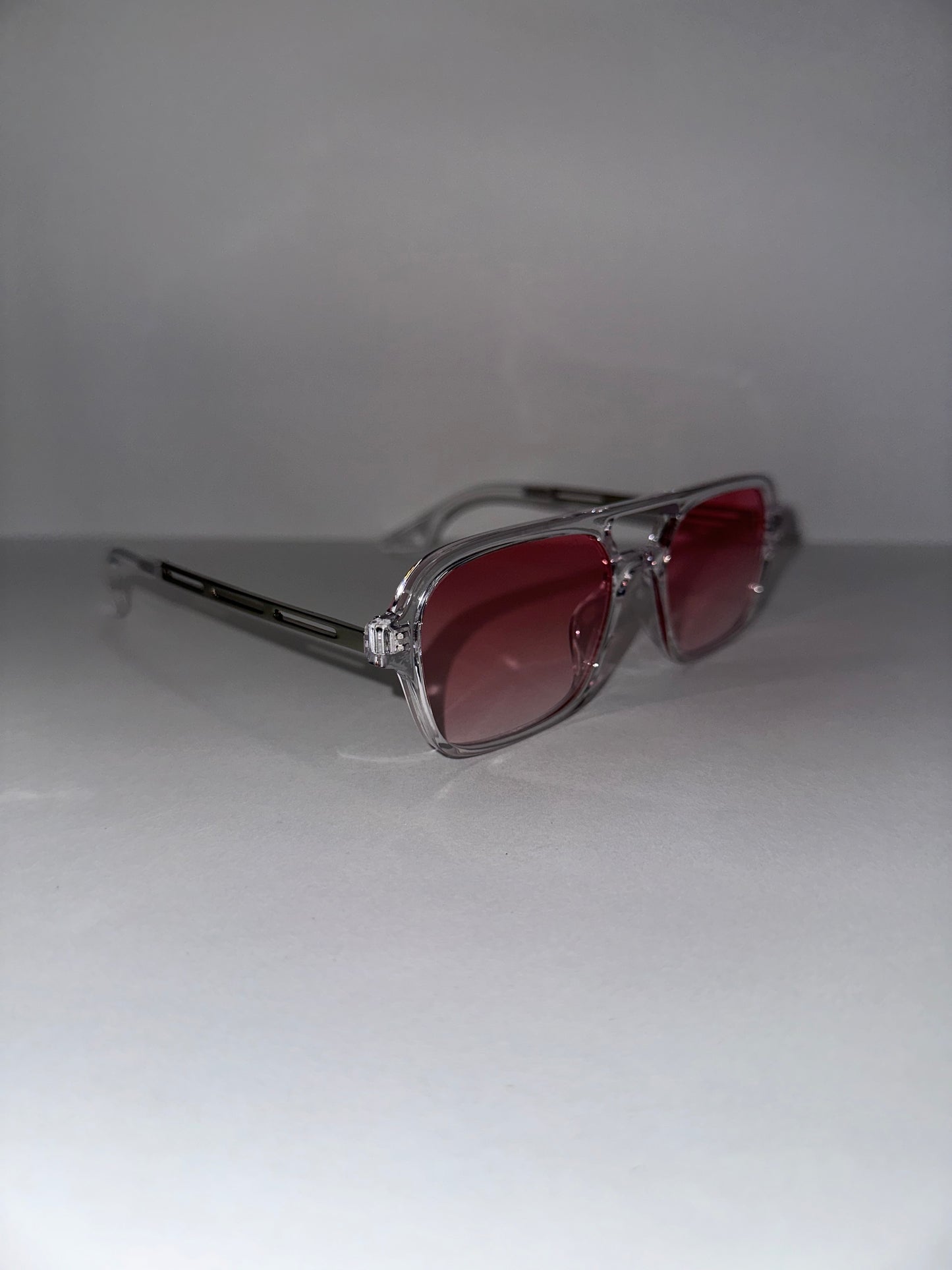 Lentes Tesla rojos transparentes